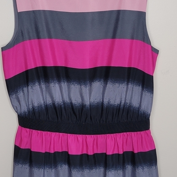 Loft | Pink Gray Black Striped Sheath Dress Size XS - Picture 2 of 4
